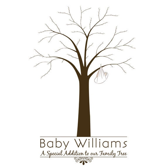 Baby Shower Fingerprint Tree