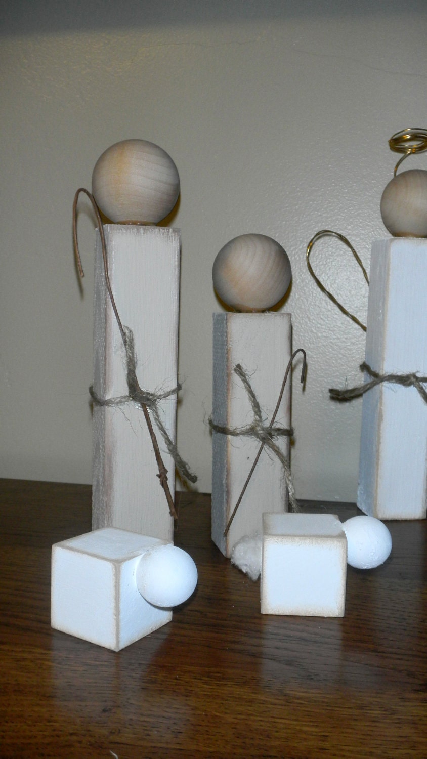 Simple Wooden Nativity Set