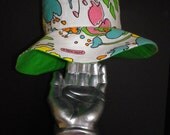 Authentic Peter Max print floppy hippie hat from genuine vintage 60s 70s fabric