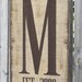 Burlap Personalized Monogram Family Sign, Established Sign, Initial Sign, Burlap Wall Art with Established Date