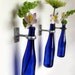 1 Cobalt Blue Wine Bottle Wall Flower Vase - Mothers Day Gift - Hanging Vase - Wall Decor - Copper Hardware