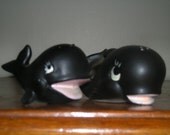 1960's Vintage Salt and Pepper Shakers - Mom And Baby Whale