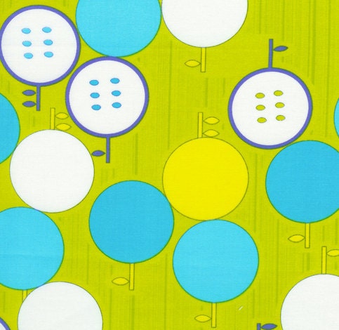 Timeless Treasures Sunny Daze Circles Lime Fabric, 1 yard
