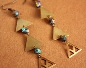 Titanium Druzy Triangle Earrings