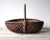 Handwoven Basket with Bent Wood Handle - OceanSwept