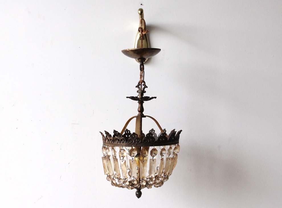r e s e r  v e d Antique French Crystal & Bronze Chandelier