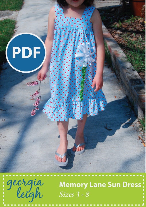 Sale - Memory Lane Sun Dress PDF pattern sz 3-8