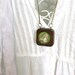 wooden owl necklace, hand painted pendant- spring jewelry - circle square geometric necklace- modern jewelry -winery wood
