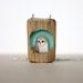 summer owl - turquoise teal summer fashion owl- hand painted wooden necklace