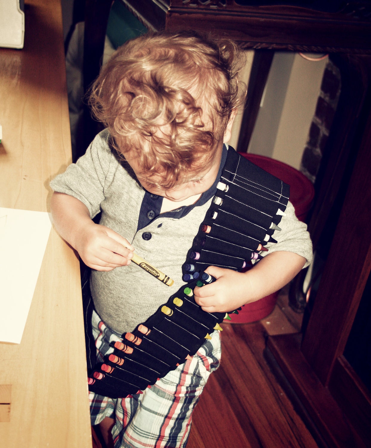 crayon ammo belt for kids -- black