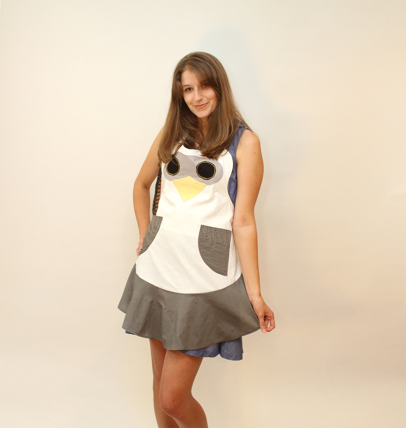 Hedwig snowy owl apron -- women's full apron