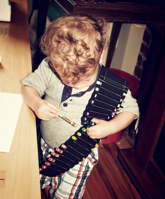 crayon ammo belt for kids -- black