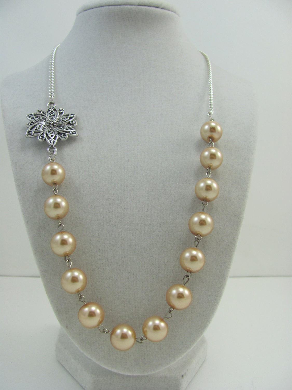 Champagne Glass Pearl Necklace -Bridal-Wedding-Special Occassion-Short Necklace-Women, Girls-Prom