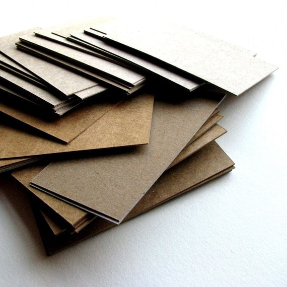 100 Blank Business Cards Recycled Cardboard - DIY