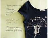 Navy cotton tee-shirt "Dandelion"
