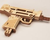 Laser Cut Puzzle Model - Uzi Machine gun
