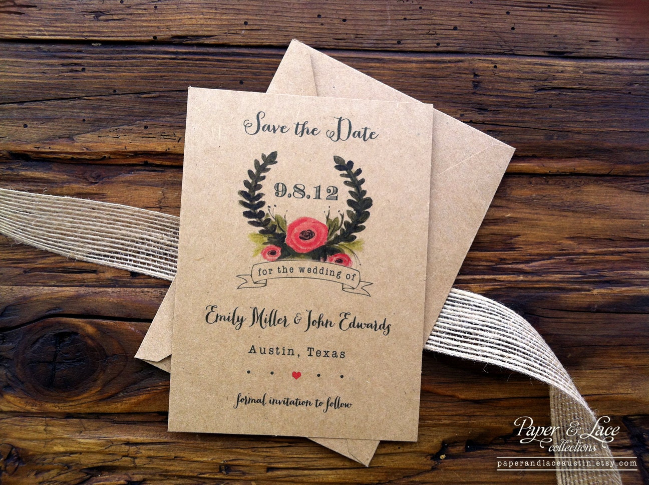 Rustic Save the Date Cards