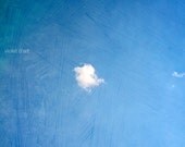25% Off SALE I Am One. Original Fine Art Cloud Photograph. 8x8 Signed. white cloud, white, aqua, blue. texture. home decor wall art
