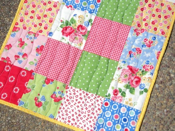 Patchwork Quilted Changing Pad / Tummy Time Mat