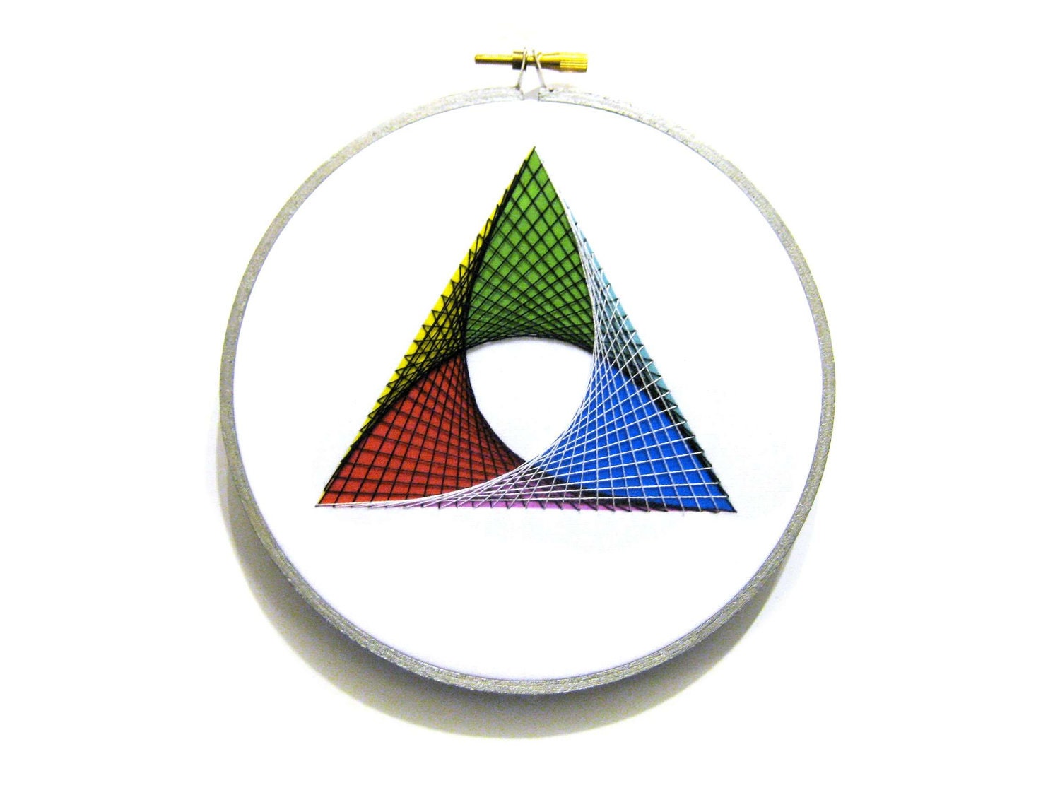 String art embroidery hoop: Light colour wheel