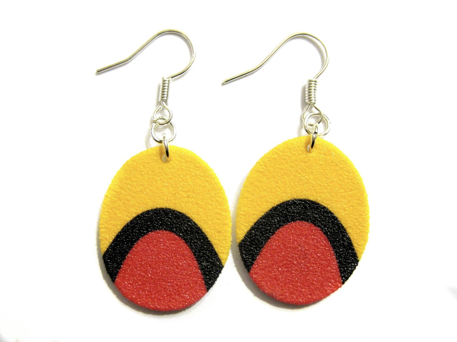 Block colour earrings - Yellow and Red