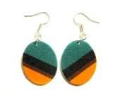 Block colour earrings - Orange and Green