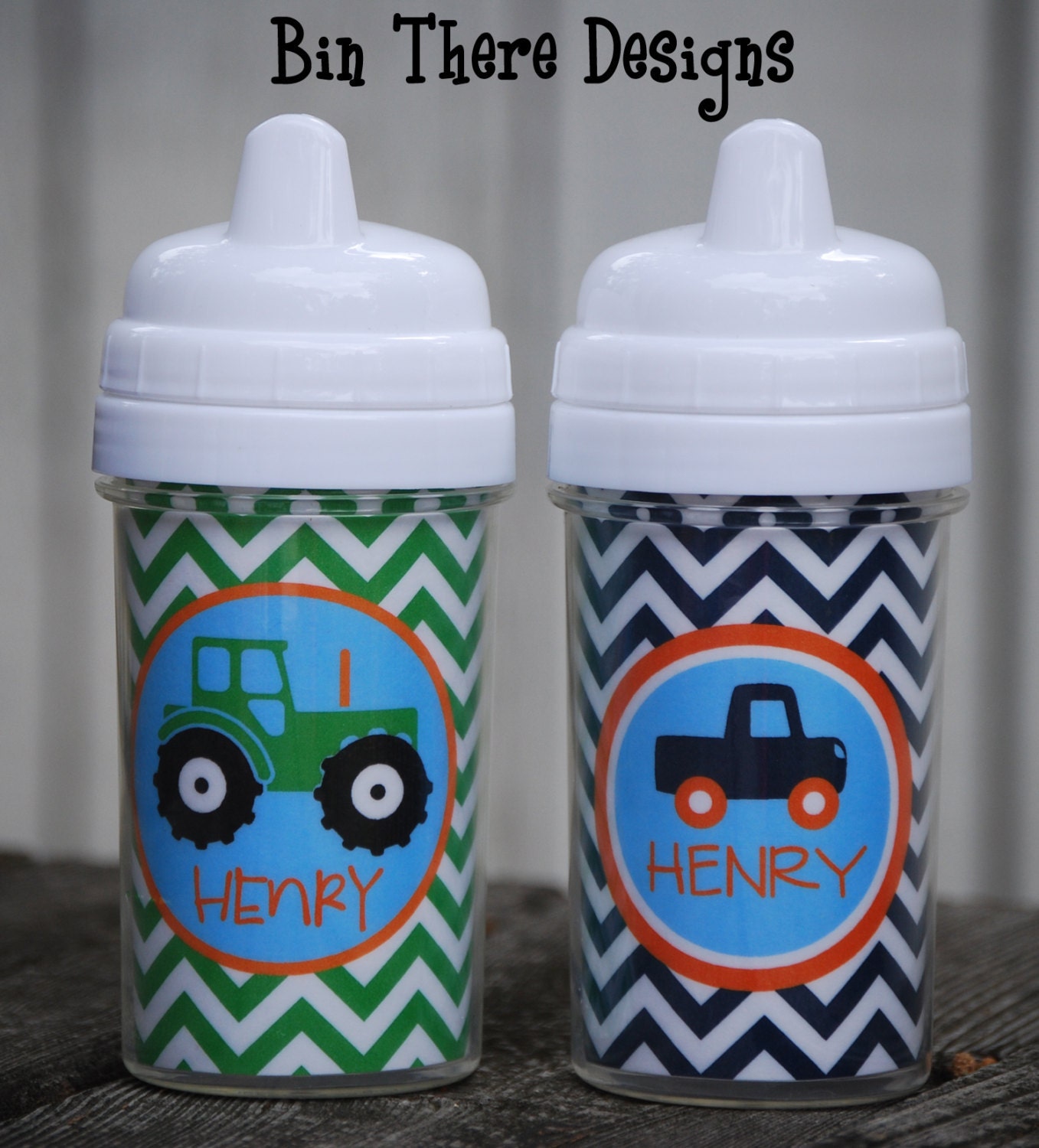 Personalized Spill Proof Sippy Cup - Tractor or Truck