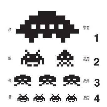 8x10 print Space Invaders Eye Chart
