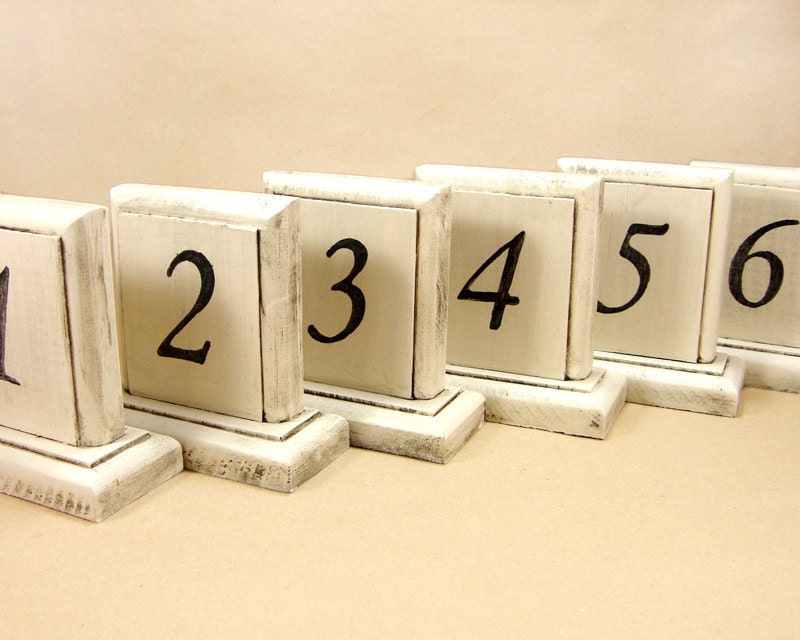 Wedding Table Numbers Rustic Set of 6 MADE TO ORDER