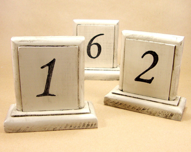 Wedding Table Numbers Rustic Set of 6 MADE TO ORDER