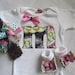 Baby Girl Monogram Gift Set/ Newborn Girl Going Home Set (pink and gray paisley)
