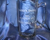 Custom - personalized 27 oz glass mug for dad, father's day, christmas, dad's birthday, any occasion