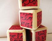 Valentine's Decoration. Red and Black. LOVE. Decoration. blocks. For children. Valentines Day Gift