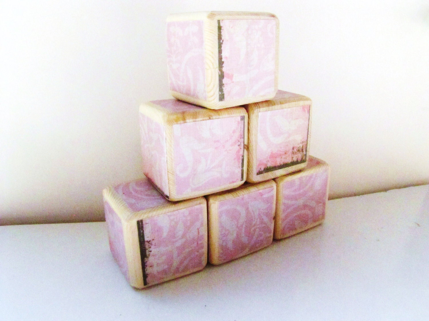 Baby Shower Decoration. Shabby Chic. Wood Toy. Pink.  Custom Gift. Personalized. baby girl. Wood blocks to sign for baby shower.