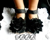 Toddler Black Sparkle Leather Squeaky Mary Jane/Glitter Black-  baby girl shoes