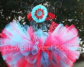 Dr. Seuss Party Theme Couture Tutu With Matching Flower Headband From The Sweet Sweet Couture Birthday Party Collection