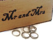 Wedding table decoration.  Mr and Mrs.  Customized and wood burned.