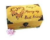 Rustic Wedding keepsake box. Wood burning ring bearer for that country wedding