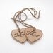 Wedding wine glass charm. Wedding tags. (Set of 2) custom Wedding wooden keepsake hearts Mr and Mrs tags Rusic Wedding woodland
