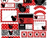 Minnie Mouse inspired party red with customization .... printable party supplies no invite by 2fungraphics Il_170x135