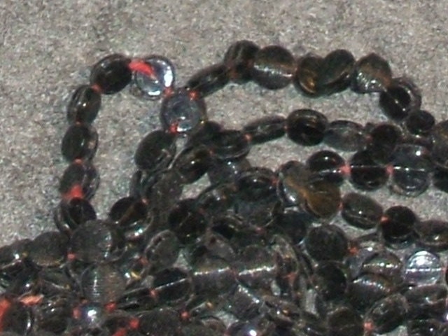 1800s BLACK JET glass nailheads Victorian 4mm Czechoslovakian (24) vintage glass beads