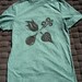 Four Elements T-Shirt - Brown Print on Heather Green Crew Neck - Men's Size S