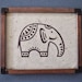 Brown Elephant Print on Handmade Off-White Paper - 10" x 8"