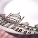 Illustrated Porcelain Plate, Brighton Pavilion Drawing, Black and White Decorative Plate