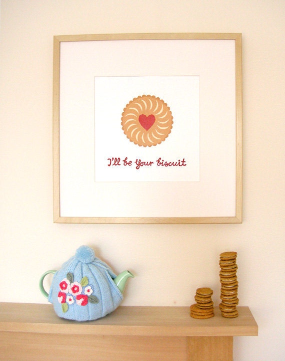 I'll Be Your Biscuit - Lino Print - 30cm x 30cm
