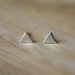 Mini silver triangle stud earrings - Made to order