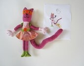 Custom softies, stuffed dolls and animals made from children's artwork