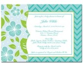 Lilly Pulitzer inspired Invitation - Teal