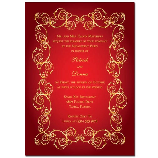 Gold Swirls Invitation