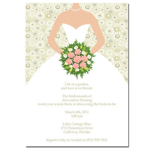Bride with Bouquet Bridal Shower Invitation